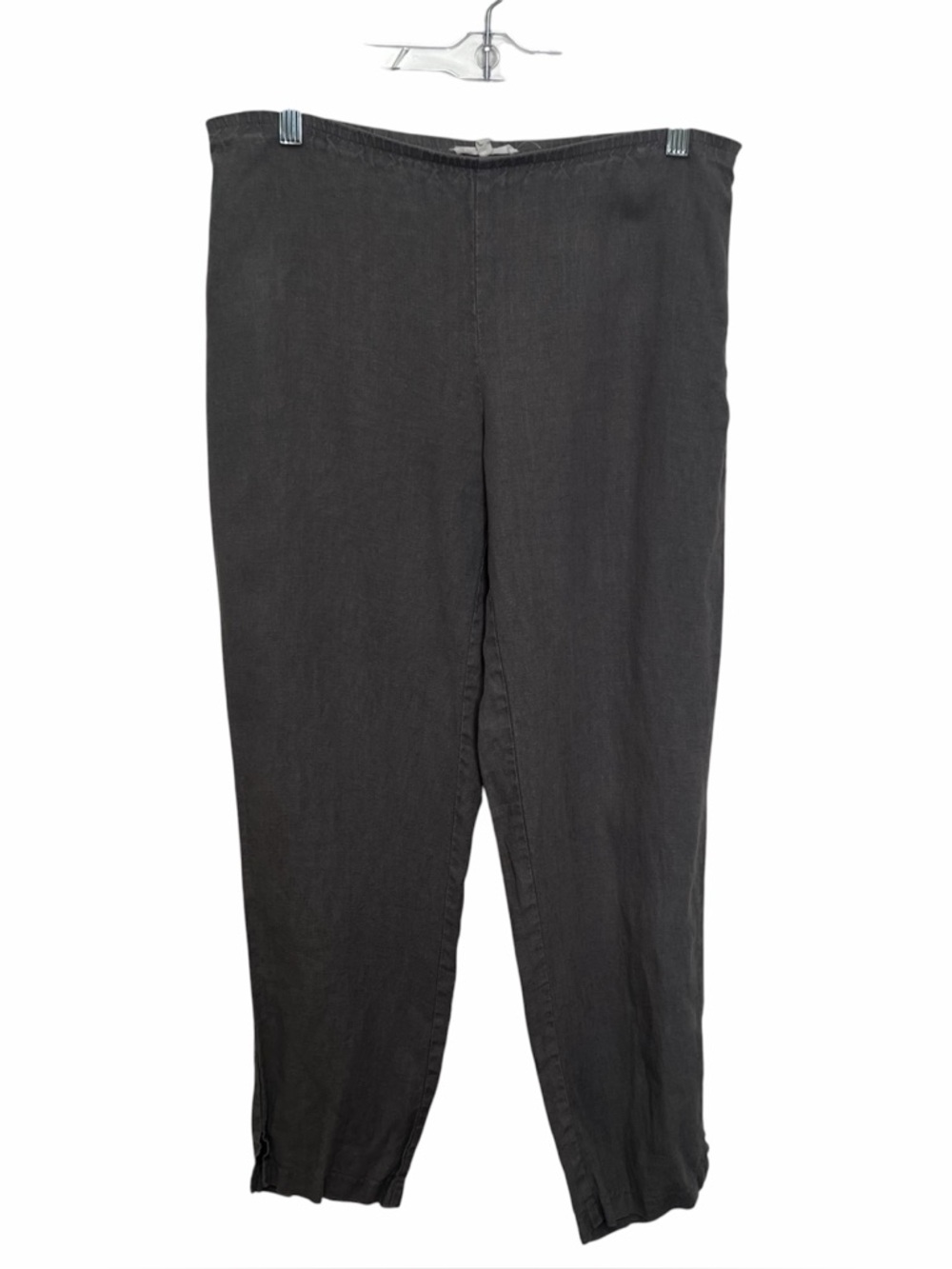 Eileen Fisher Gray Linen Tapered Ankle Trousers Pants Sz XS Lagenlook Minimalist